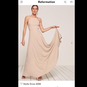 NWT Reformation Myrtle Dress Champagne Size 6